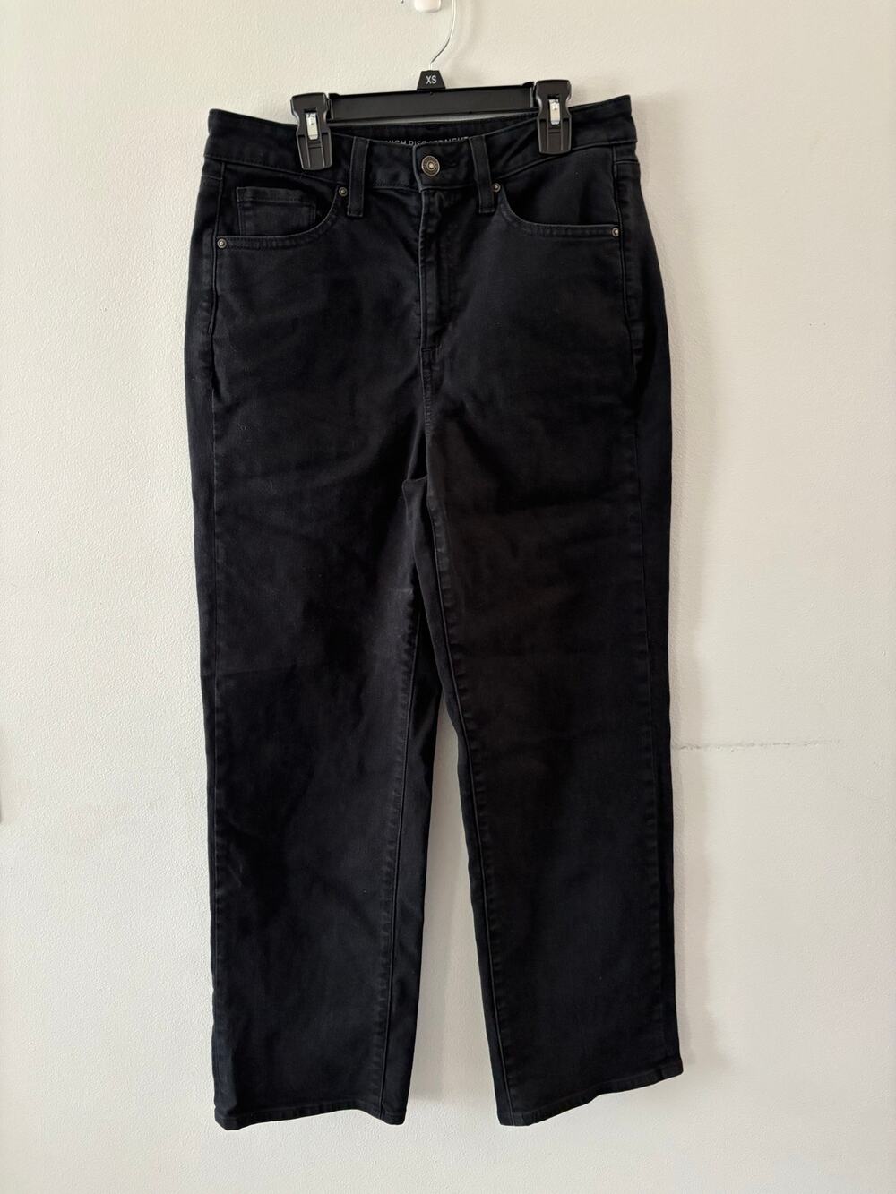 Chicos Womens High Rise Straight Leg Jeans Size 6 Black Denim